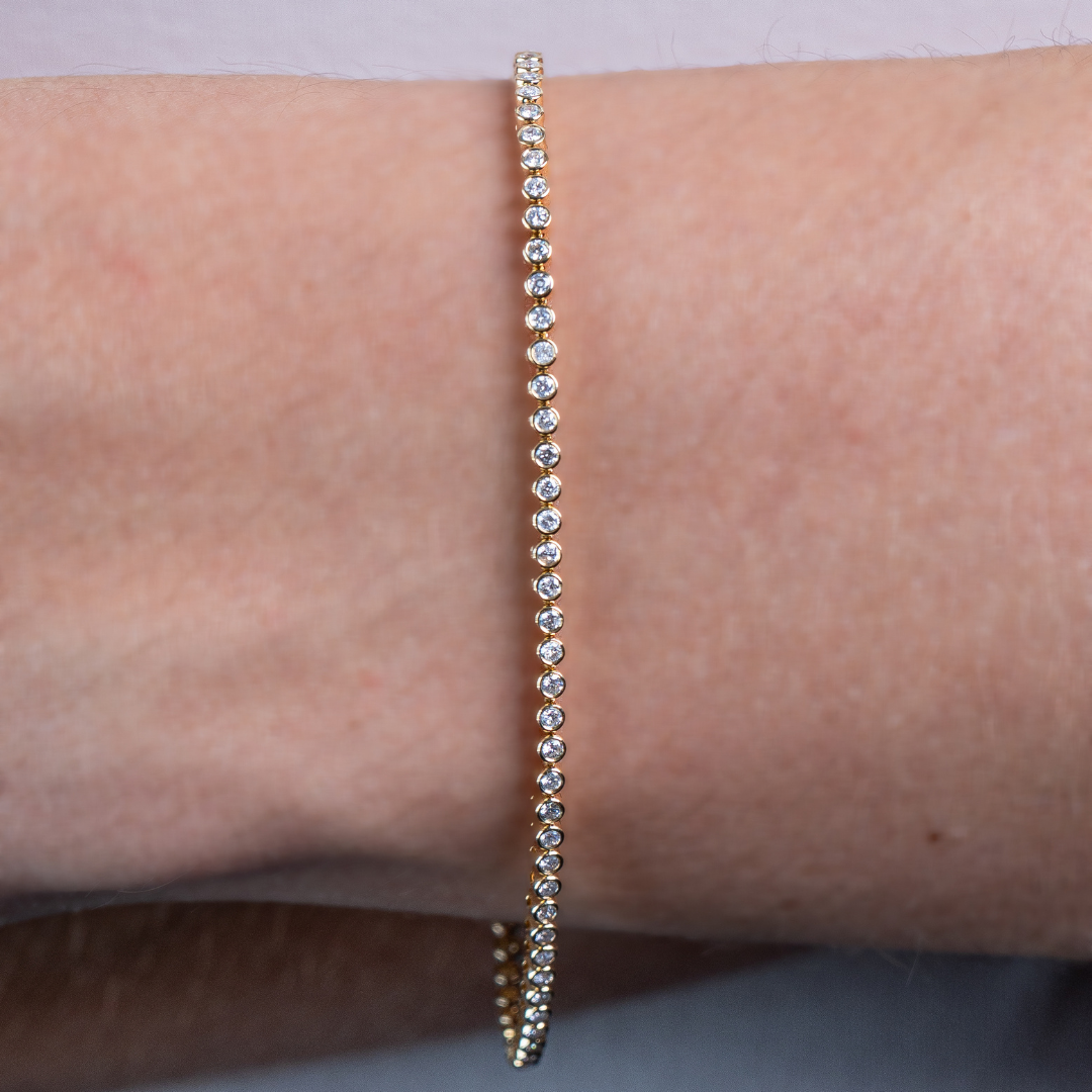 Tennis Bracelet Bezelset 1CT