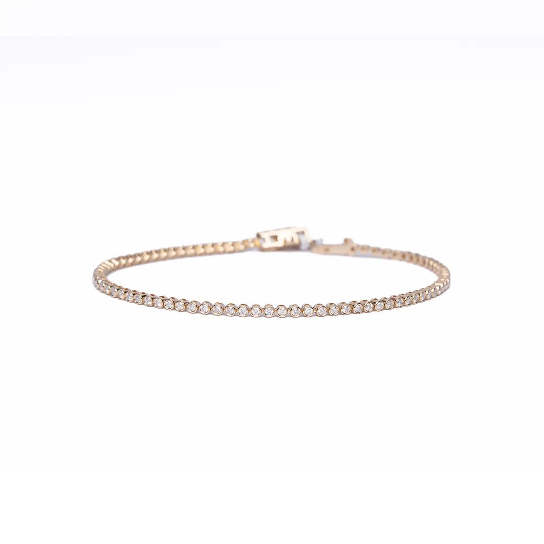 Tennis Bracelet Bezelset 1CT