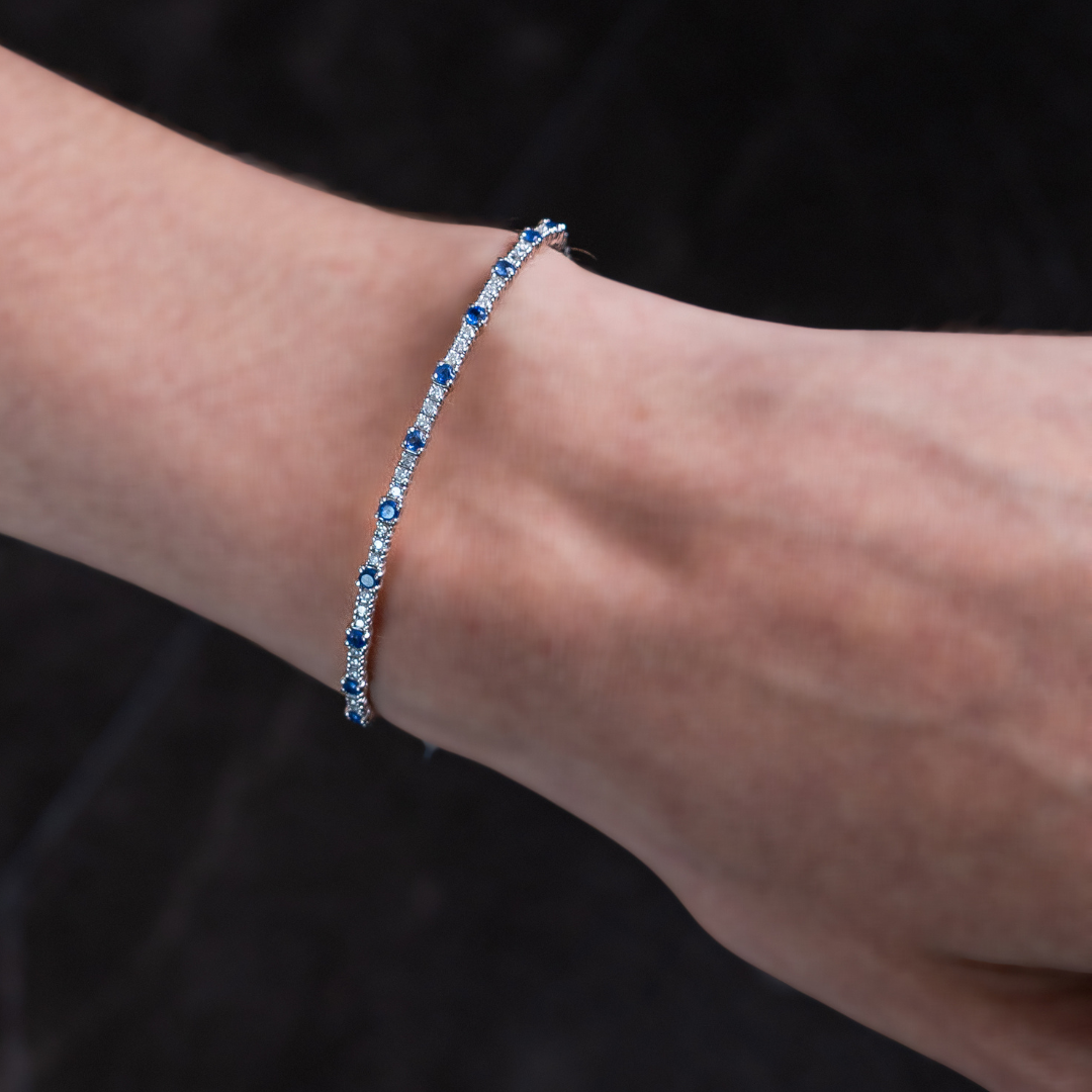 Flexbangle Diamonds & Blue Sapphires