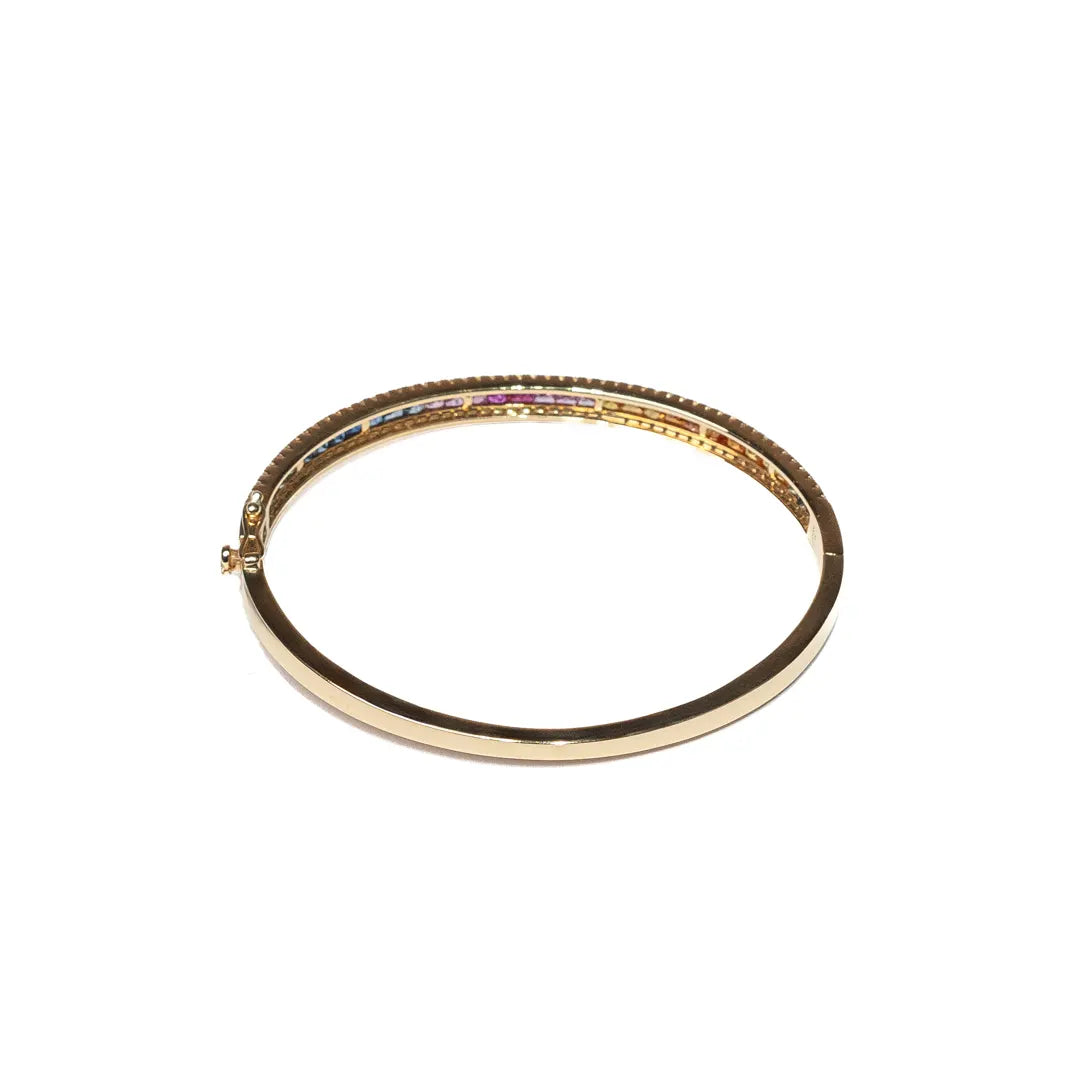 Rainbow Bangle 14K