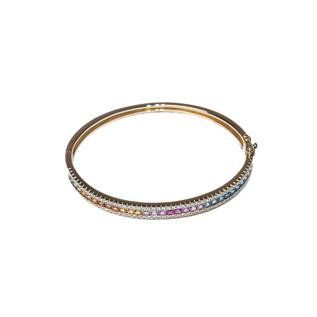 Rainbow Bangle 14K
