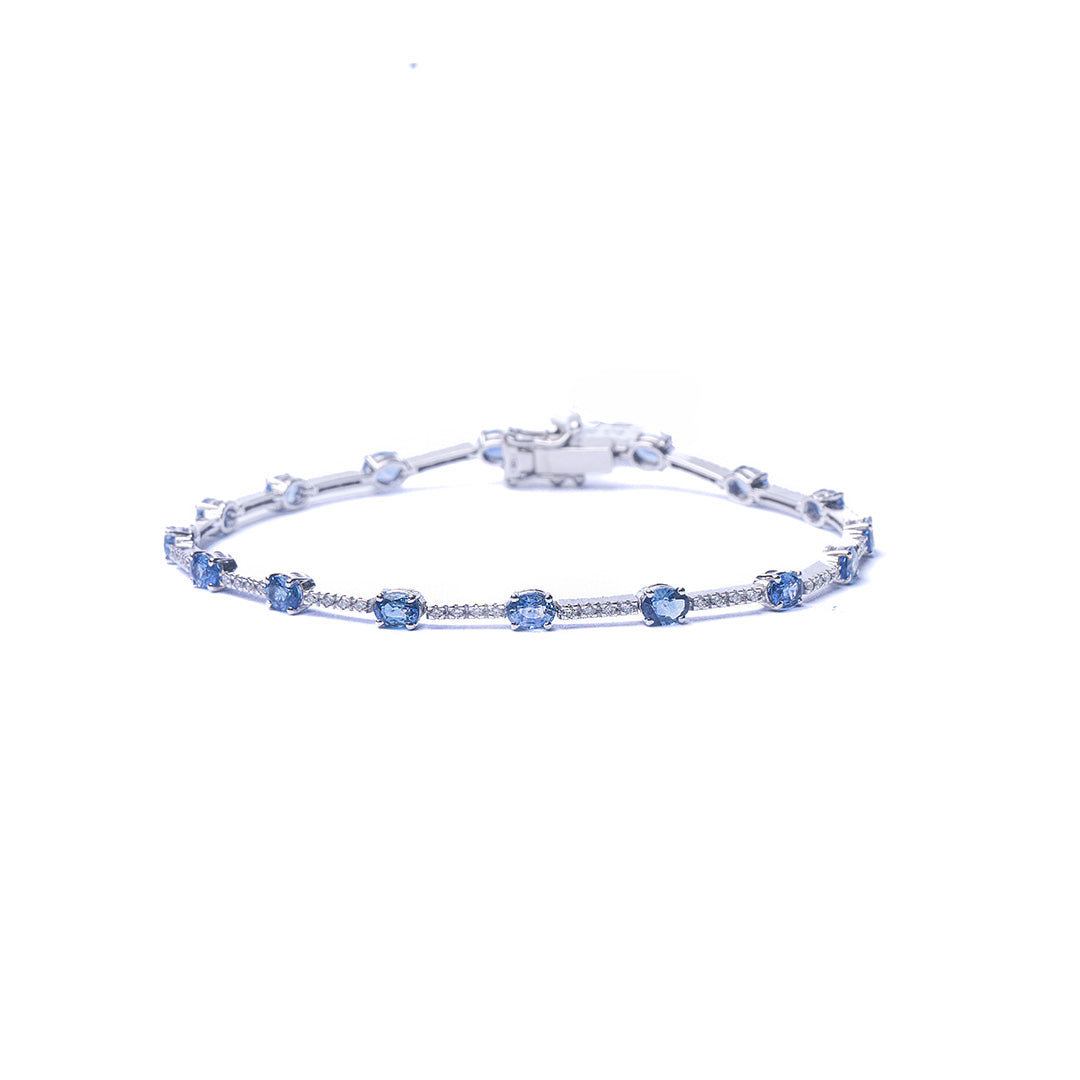HEATED SAPPHIRE BRACELET 14KWG