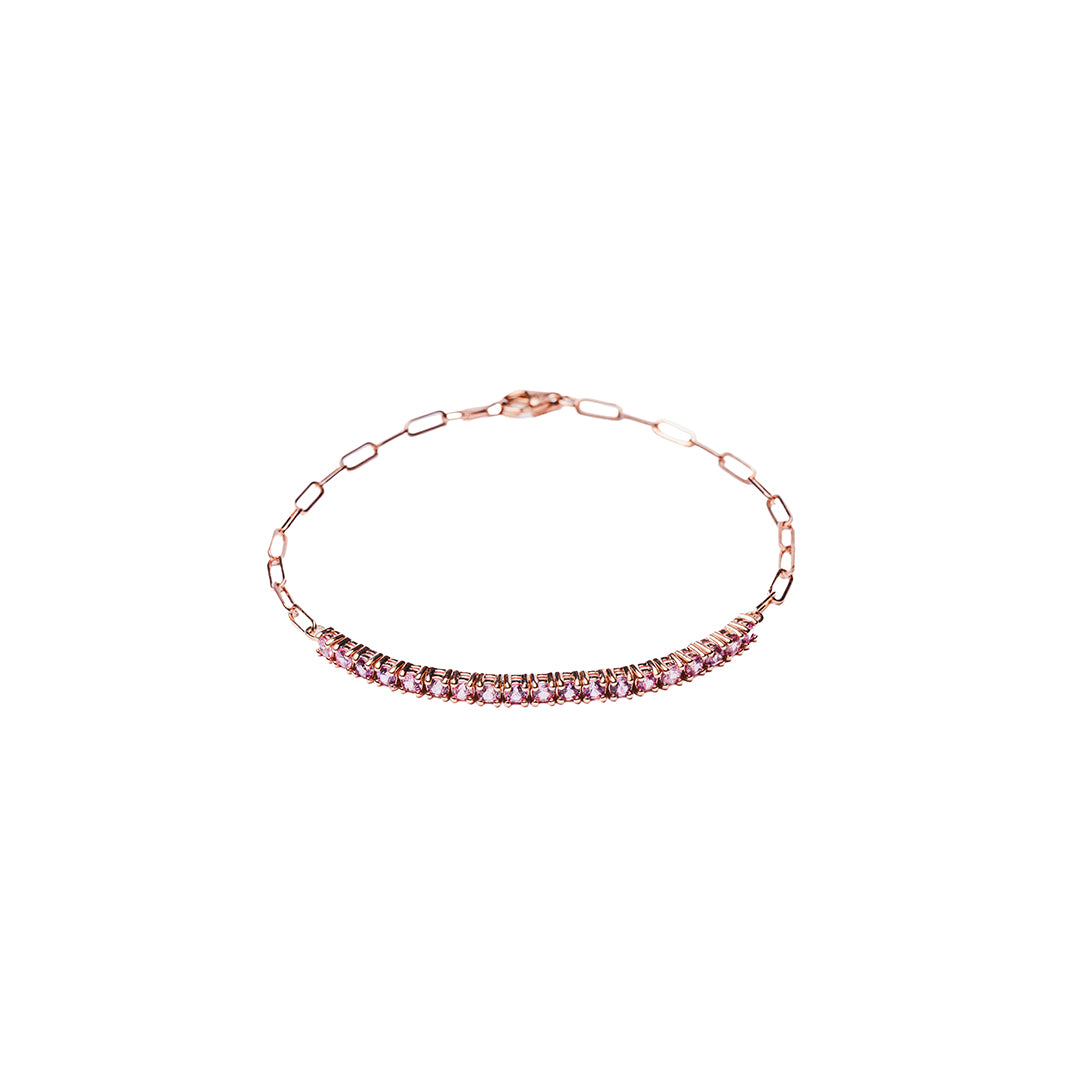 Paper Clip Bar Bracelet 14KRG