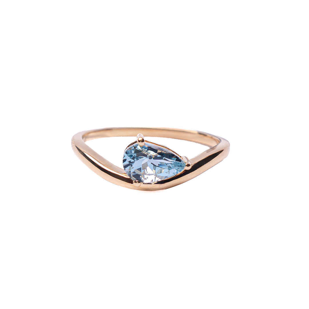 AQUMARINE RING 18KYG