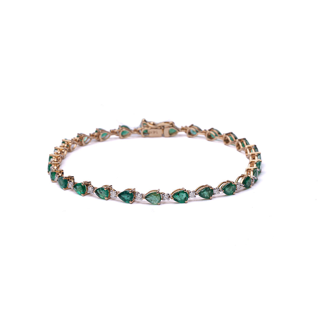 EMERALD DIAMOND BRACELET 14KWG