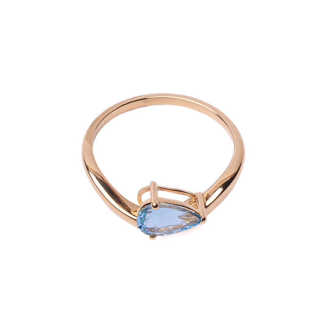 AQUMARINE RING 18KYG