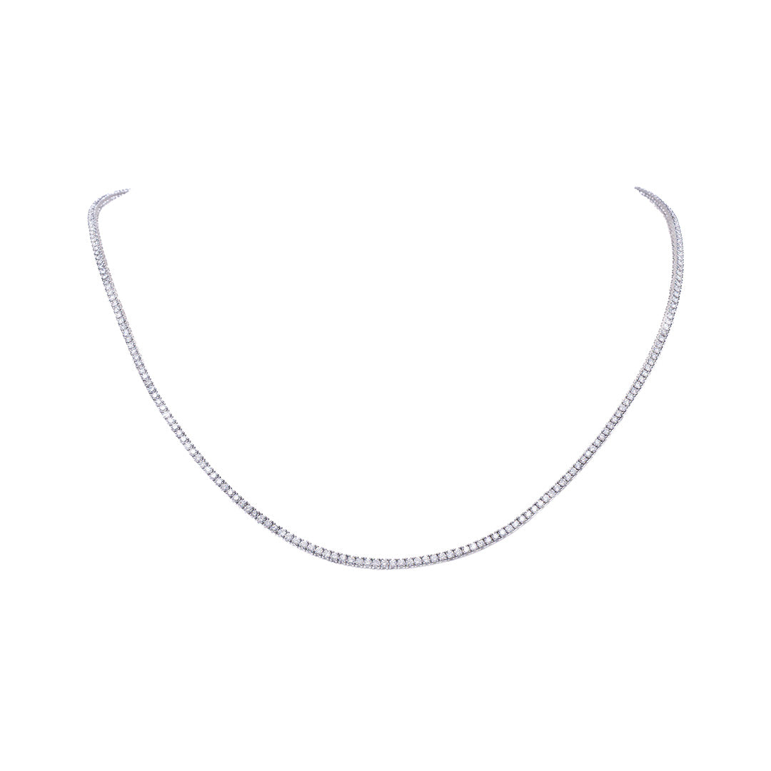 TENNIS NECKLACE WITH EXTENSION 4CT 14KWG
