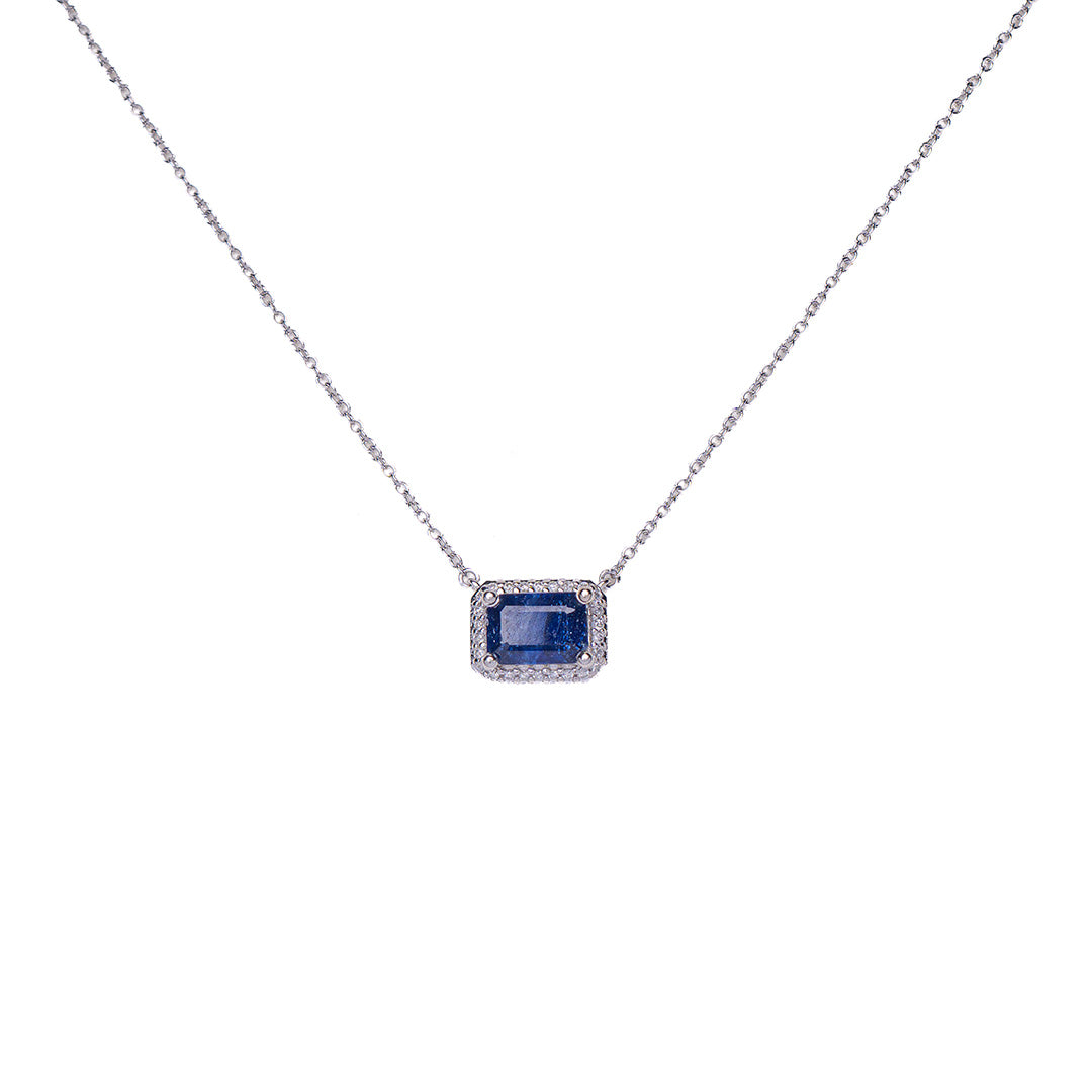BLUE SAPPHIRE NECKLACE 14KWG