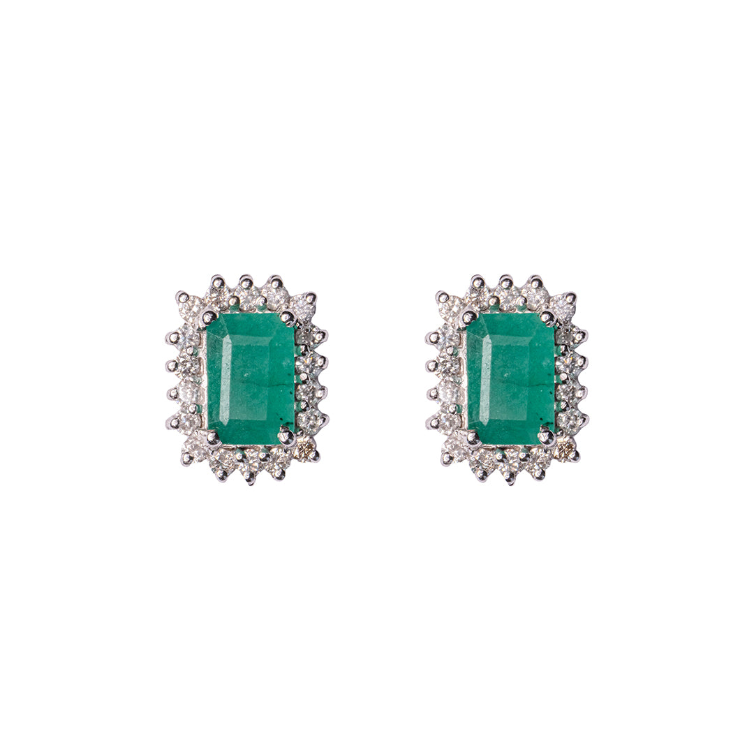 Emerald Studs 14KW