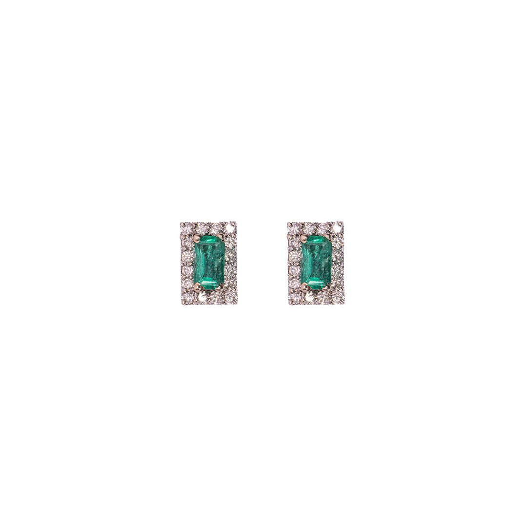 Emerald Studs 14KW