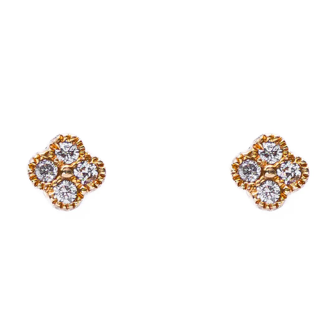 Clover Studs 0.13CT 14K