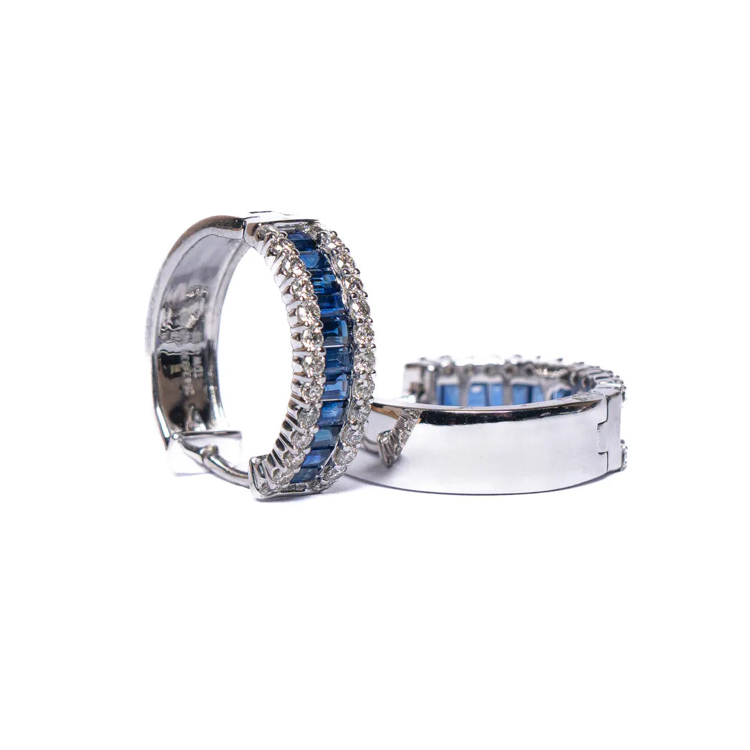 Blue Sapphire Earrings 14KW