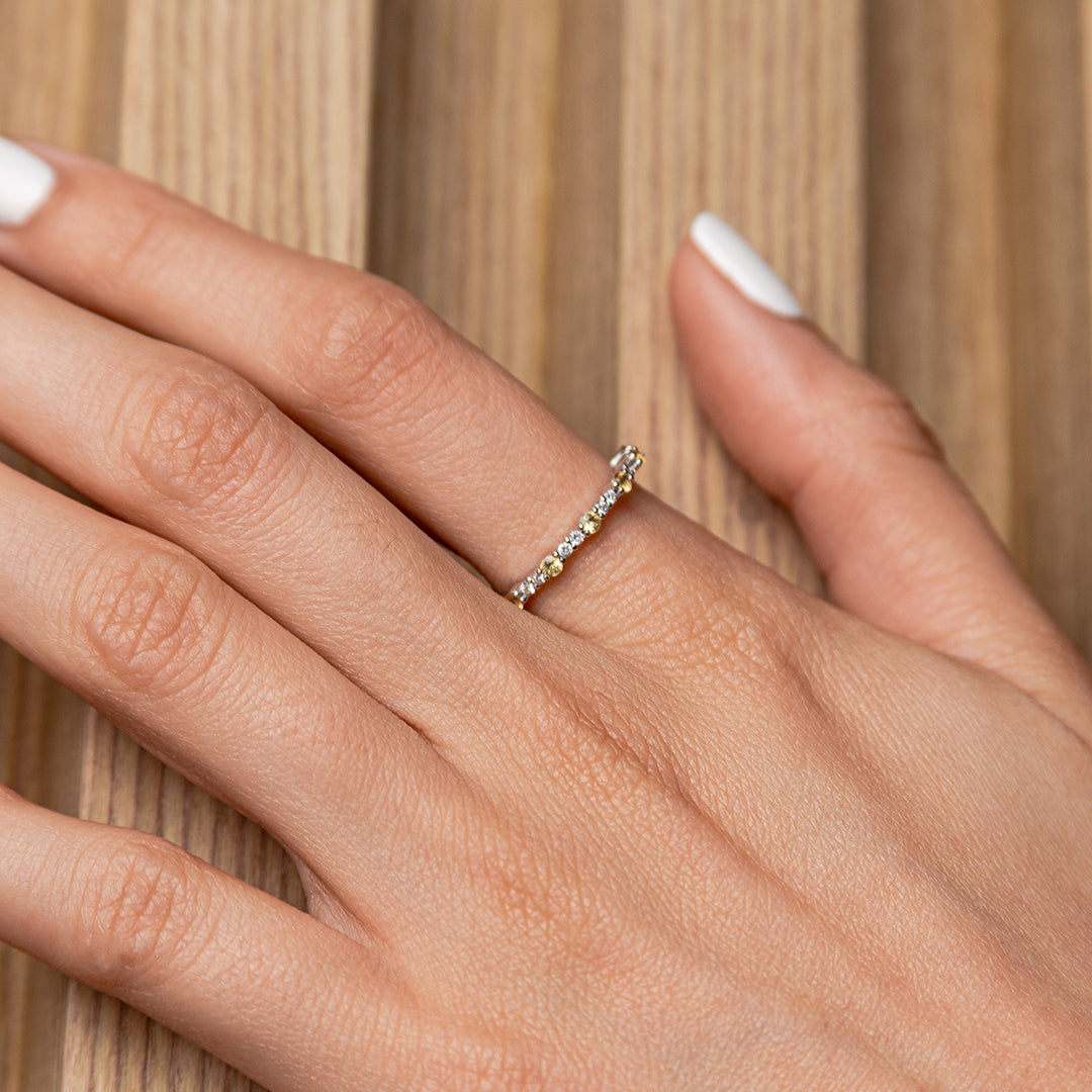 Yellow Sapphire Ring Band 18KW