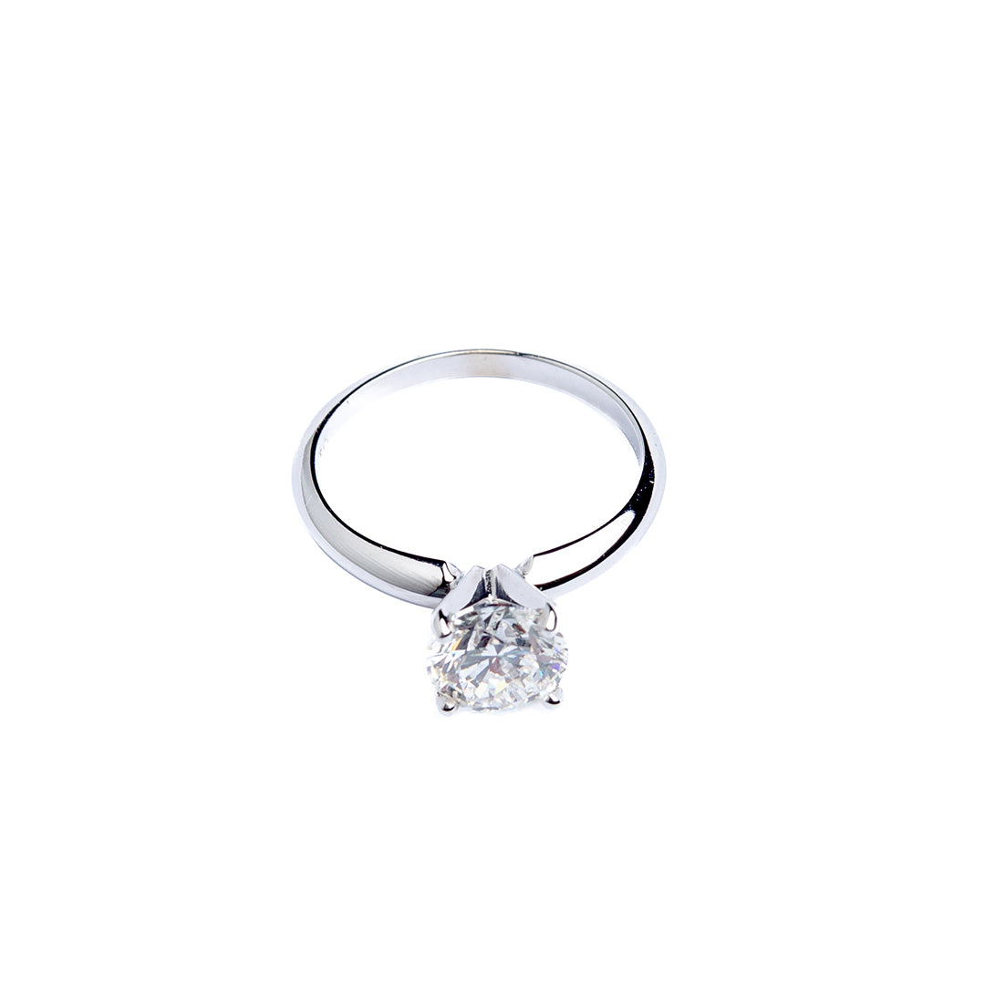 Ring 18KW Round DIA 1.51CT GIA I/SI1