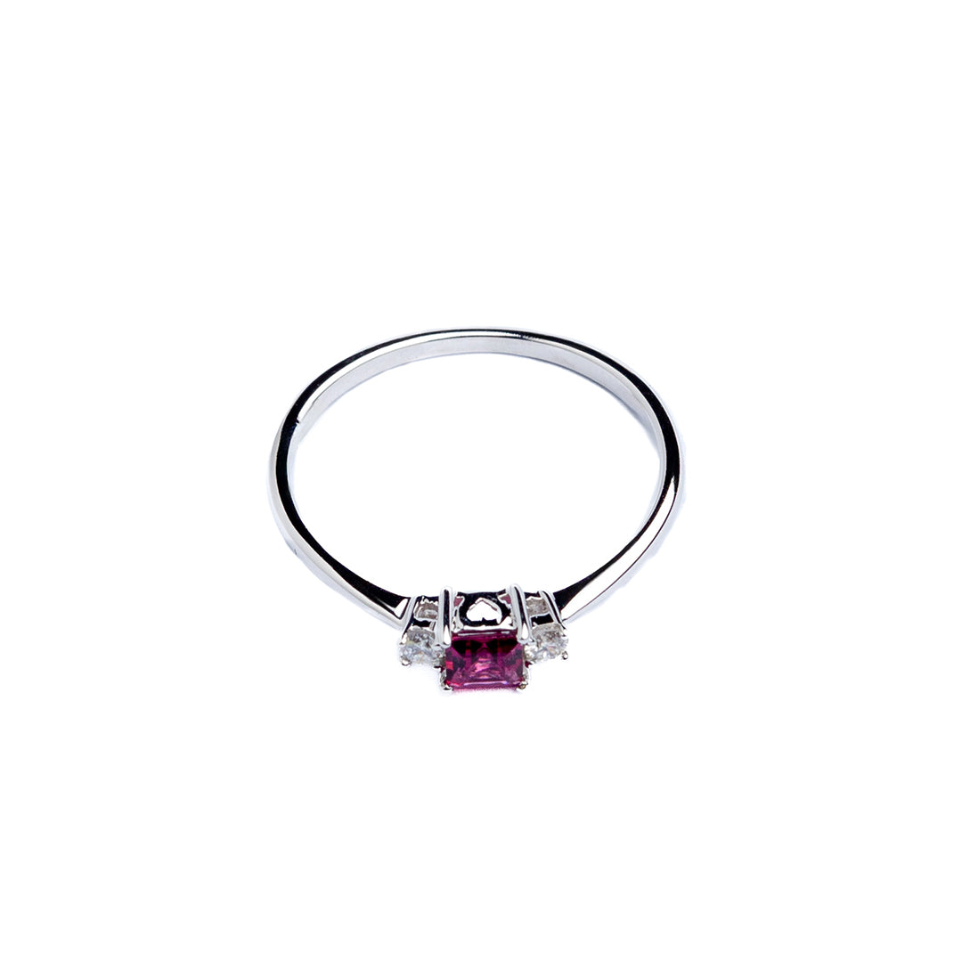 Ring M 1.36gr .97ct .24cts White Gold