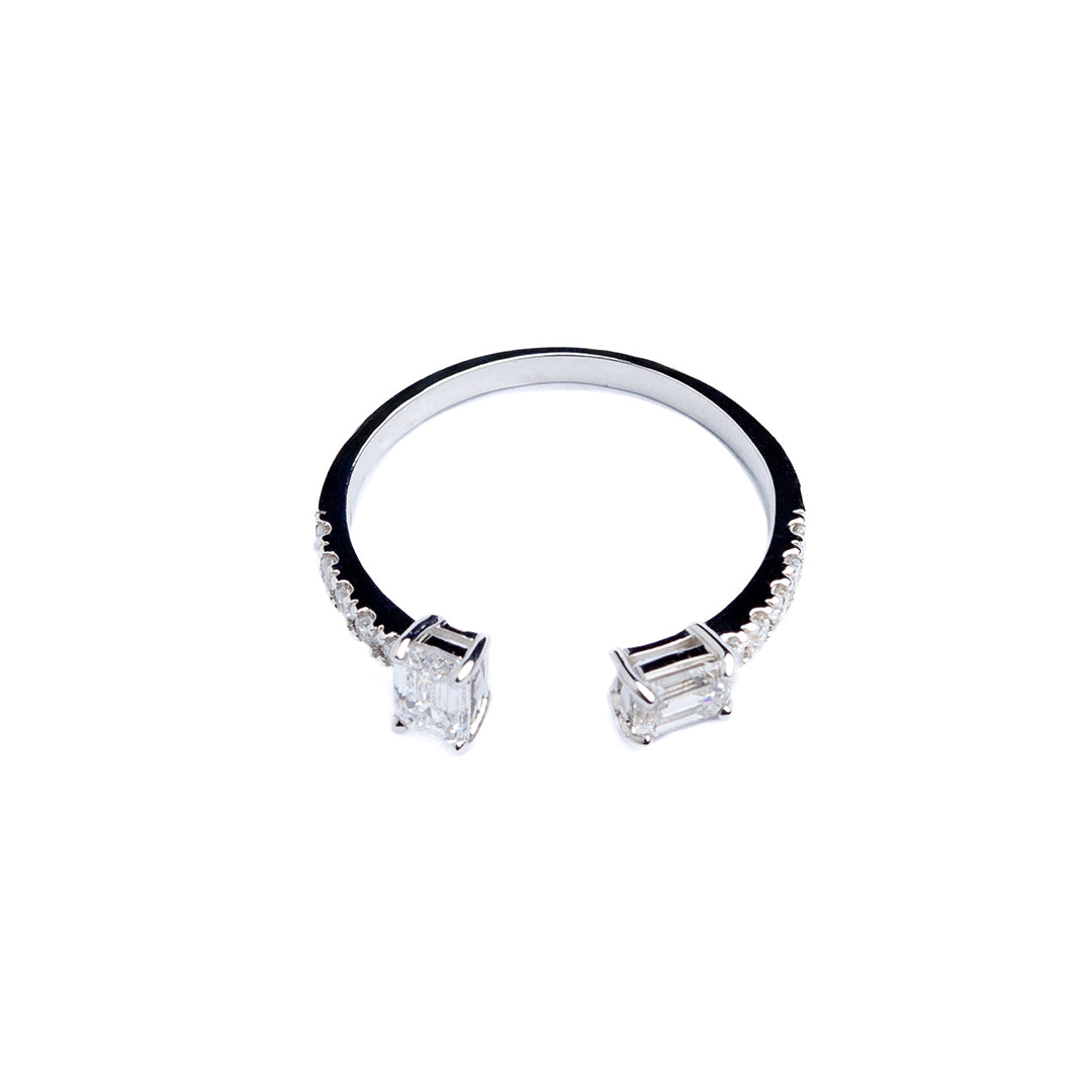 2 Stones Diamond Ring 18KW