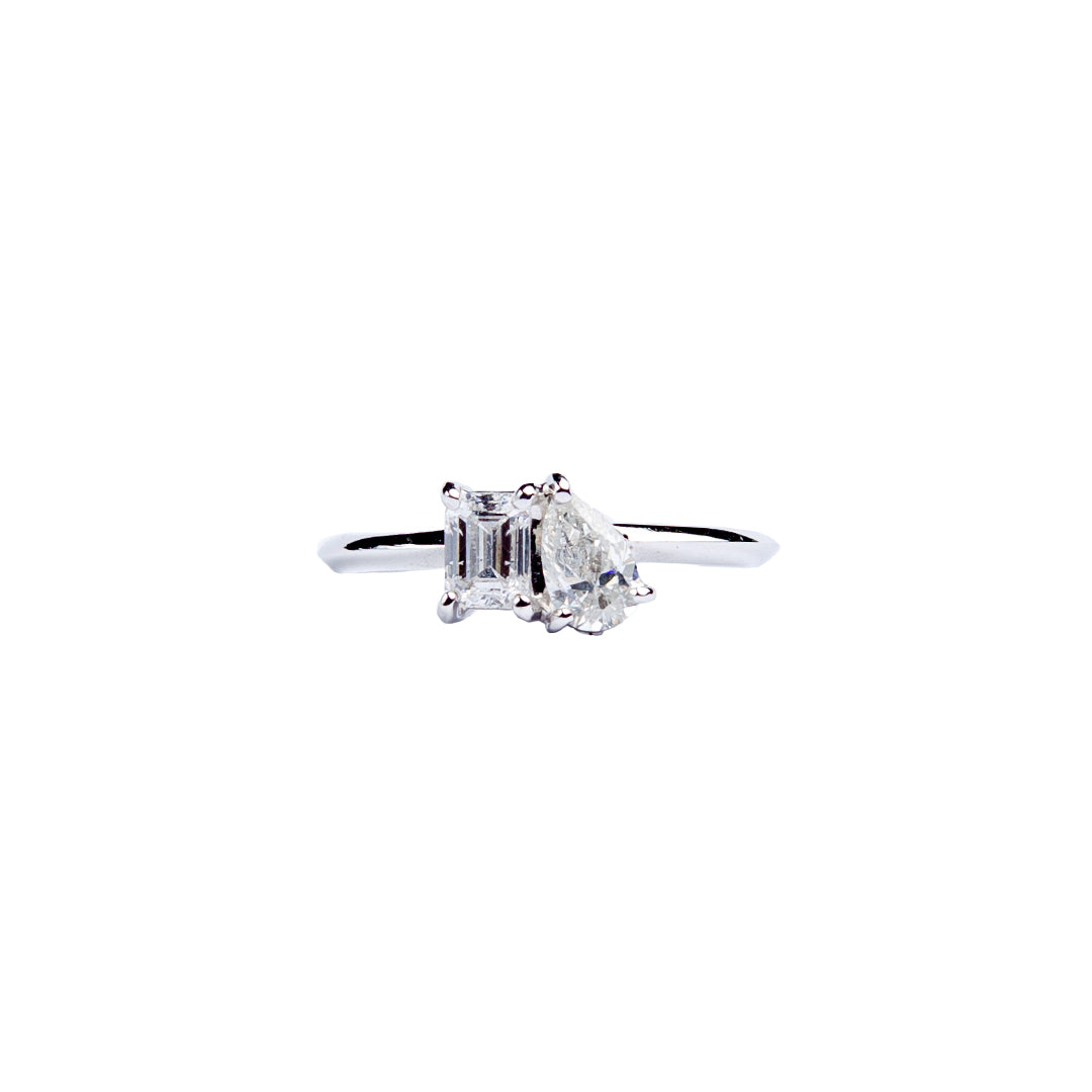 Pear & Emerald Cut Diamond Ring