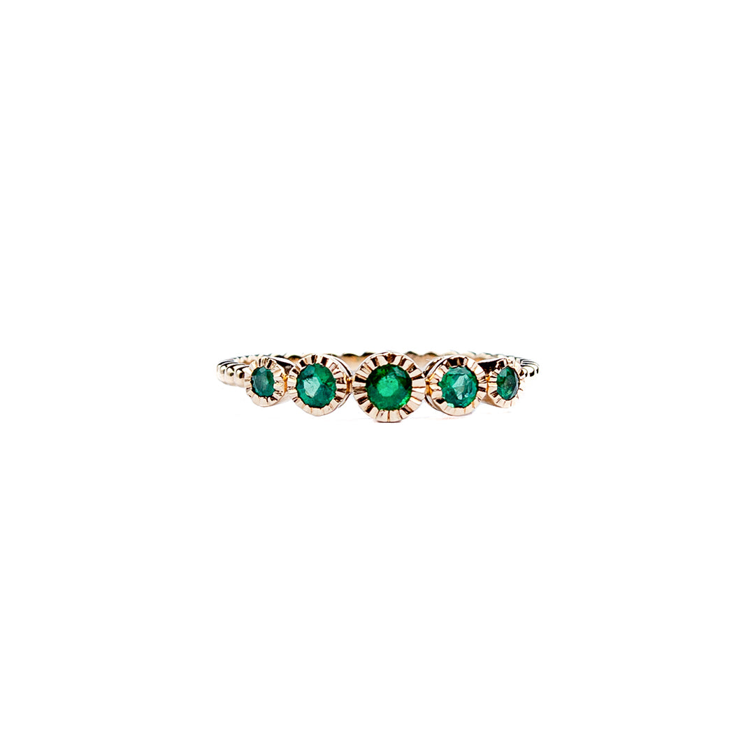 5 Stone Emerald Ring