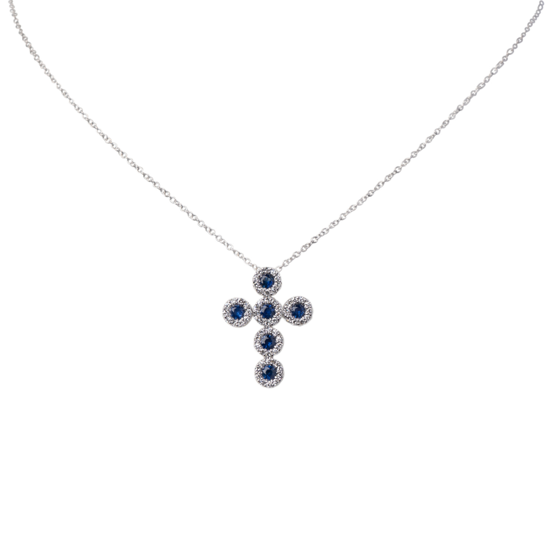 Pendant Blue Sapphire & Diamonds