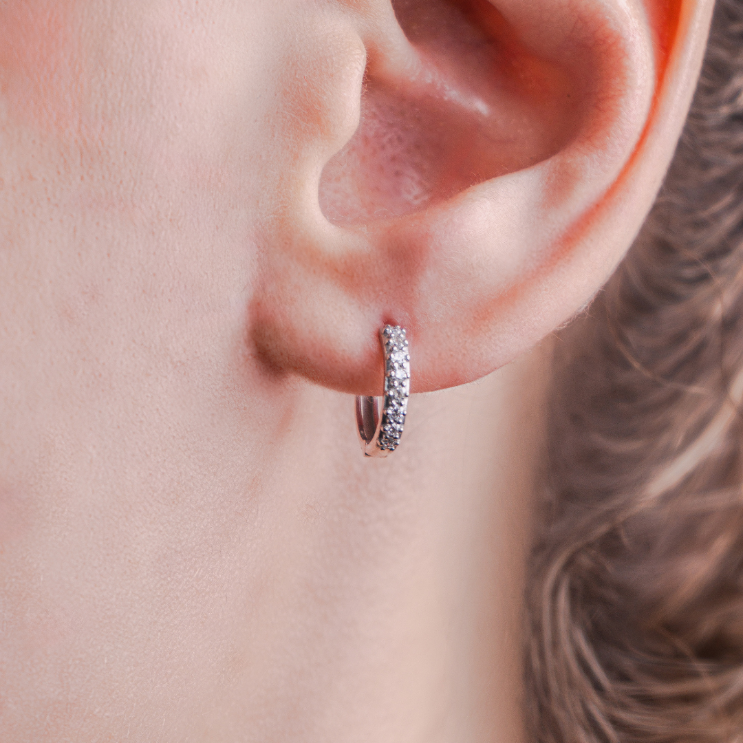 DIAMOND HOOPS 14KWG