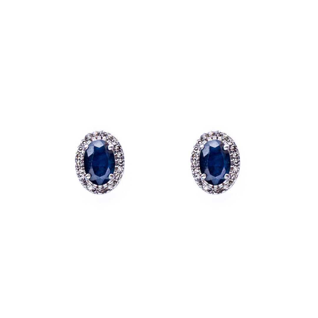 Blue Sapphires Studs 14KW