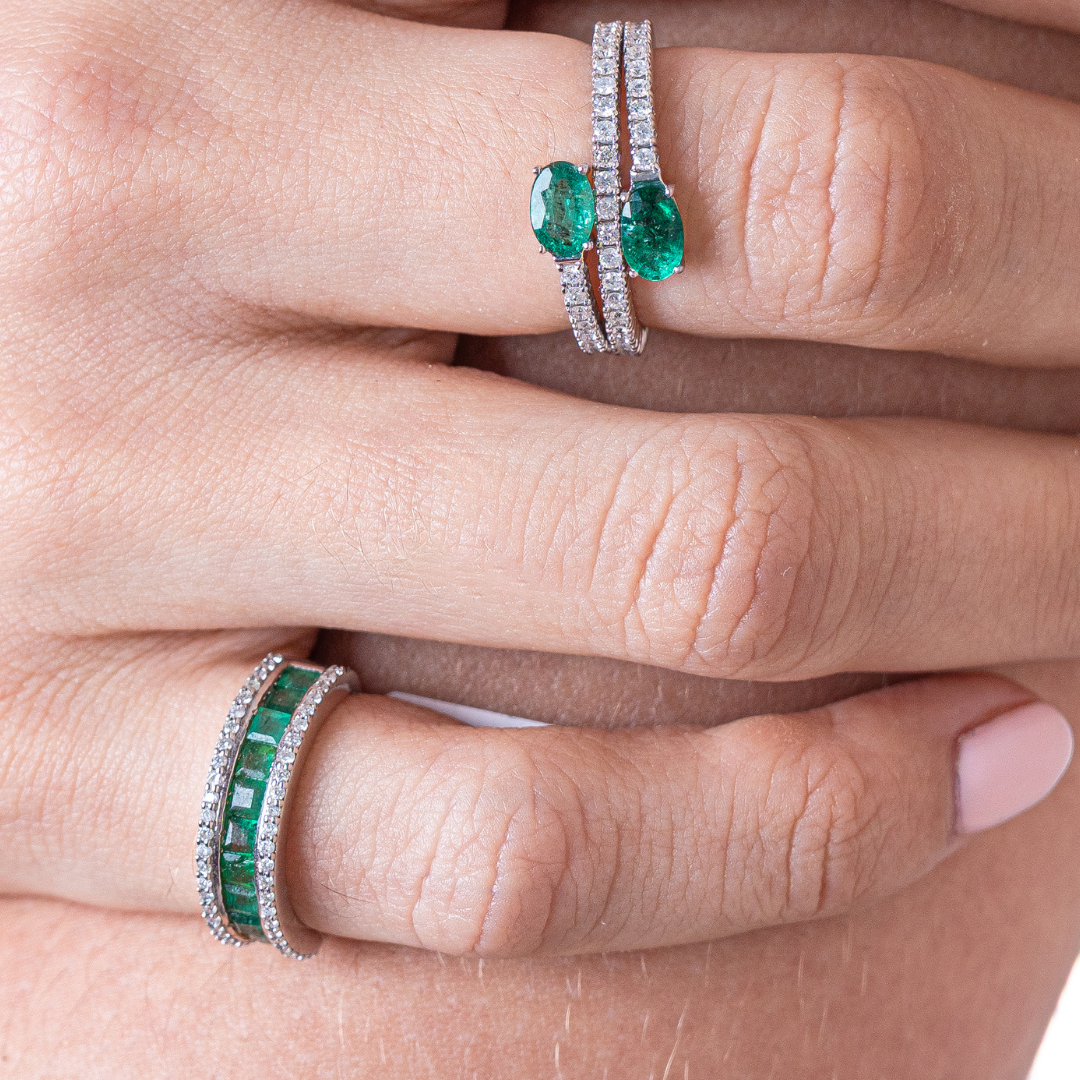 Emerald Ring 14KW