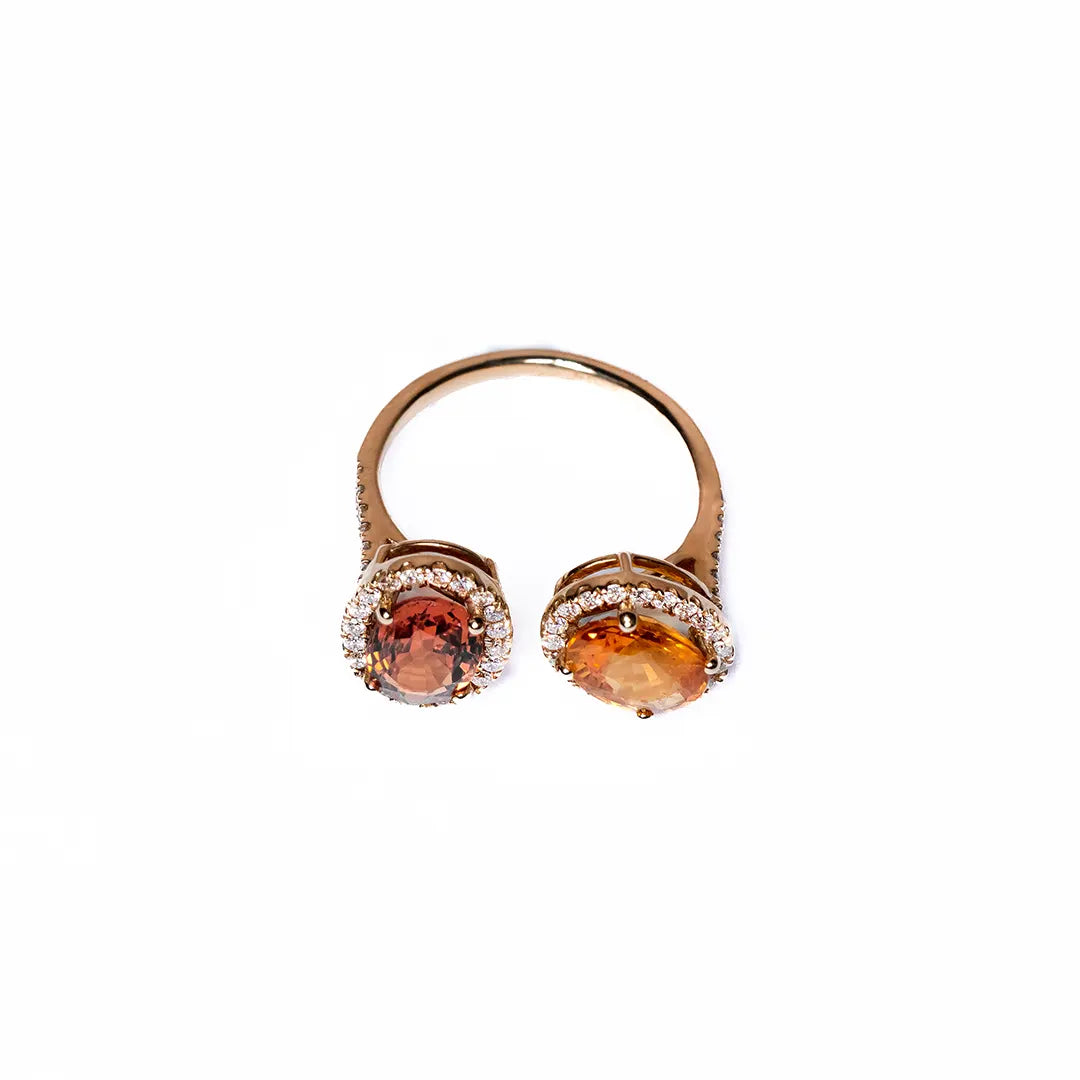 2 Stone Sapphire Ring 14K